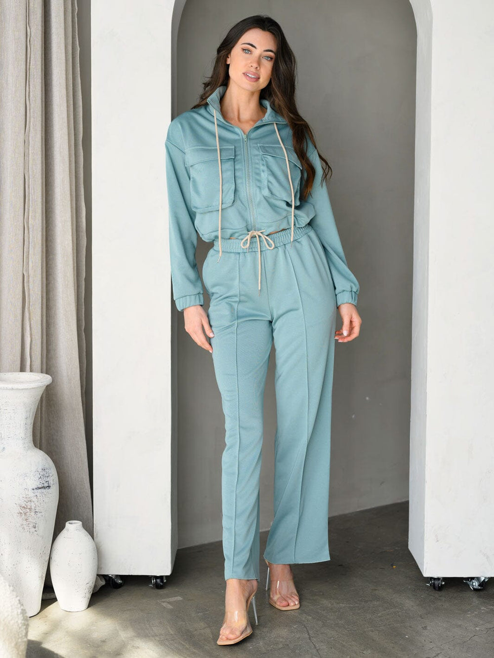 WOMEN'S LON SLEEVE SWEATER & PANTS 2PC. SET