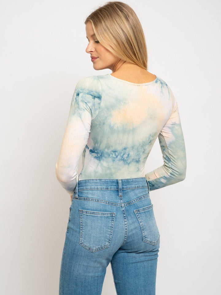 WOMEN'S LONG SLEEVE TIE DYE BODYSUIT