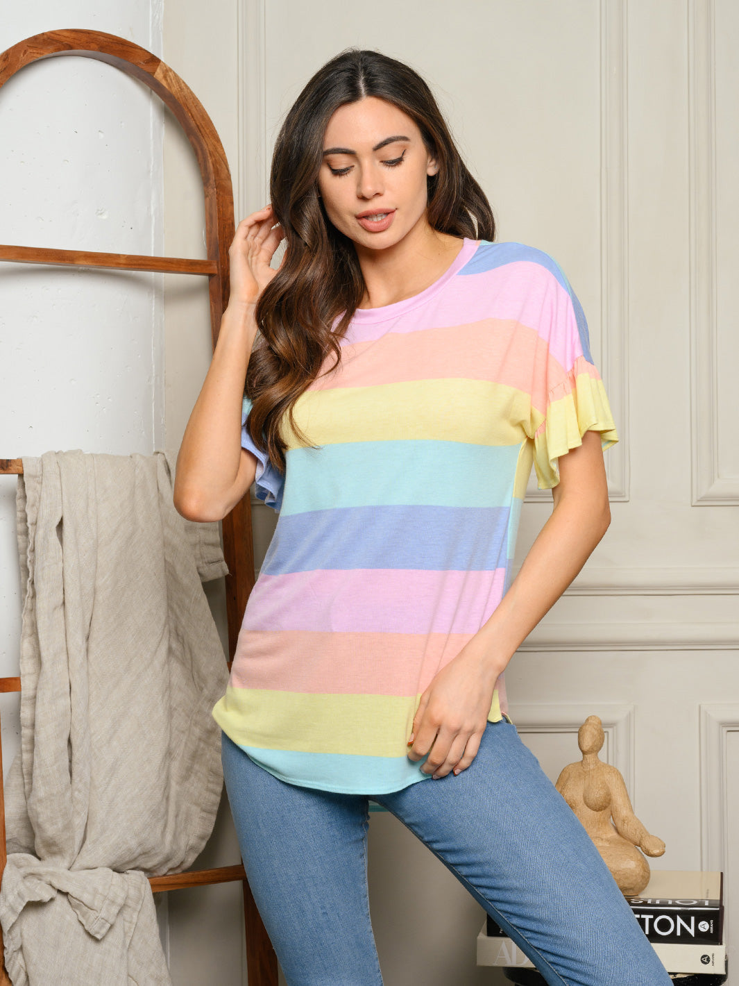 Copy of WOMEN'S SHORT SLEEVE FLORAL PRINT TUNIC TOP