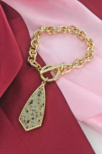 Semi Precious Stone Locket Bracelet