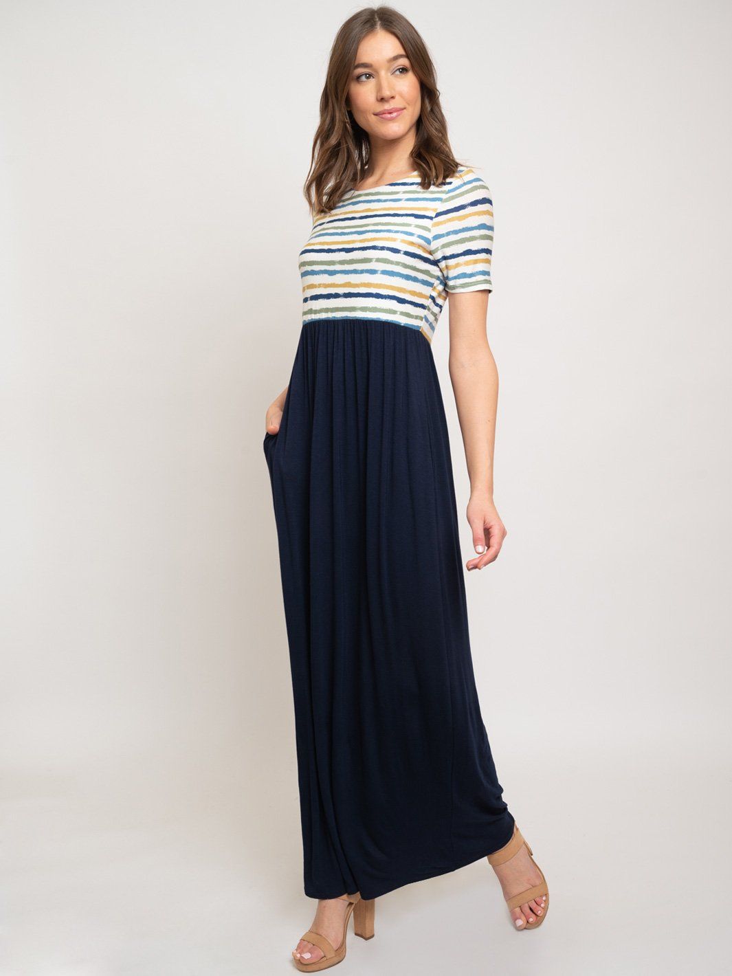 WOMEN'S MAXI STRIPES DRESS