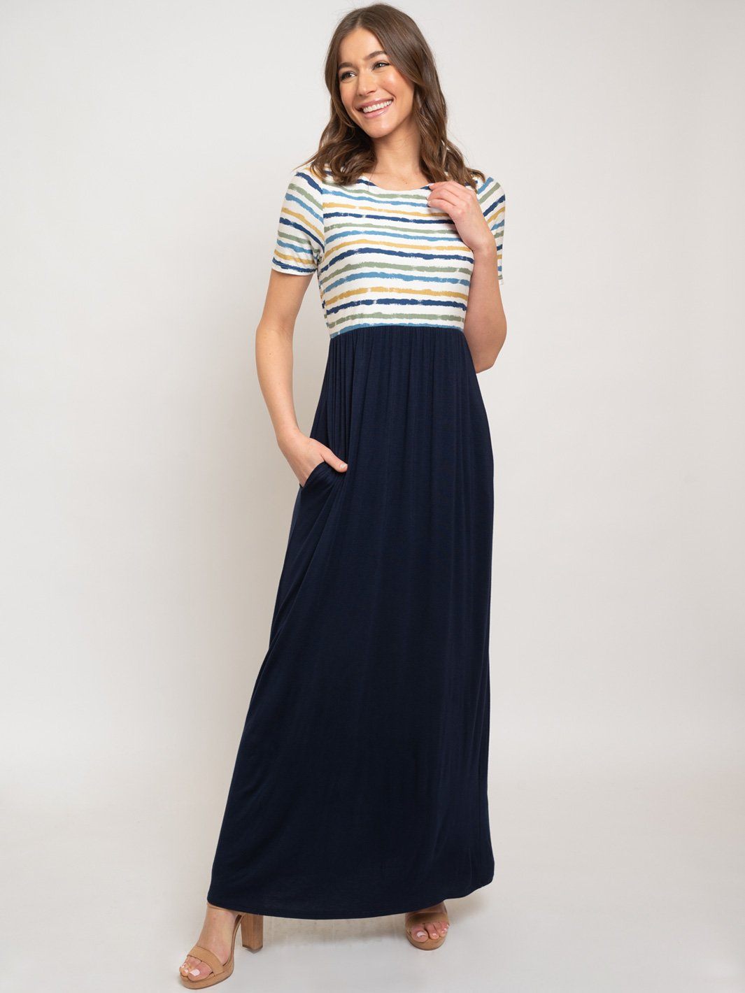 WOMEN'S MAXI STRIPES DRESS