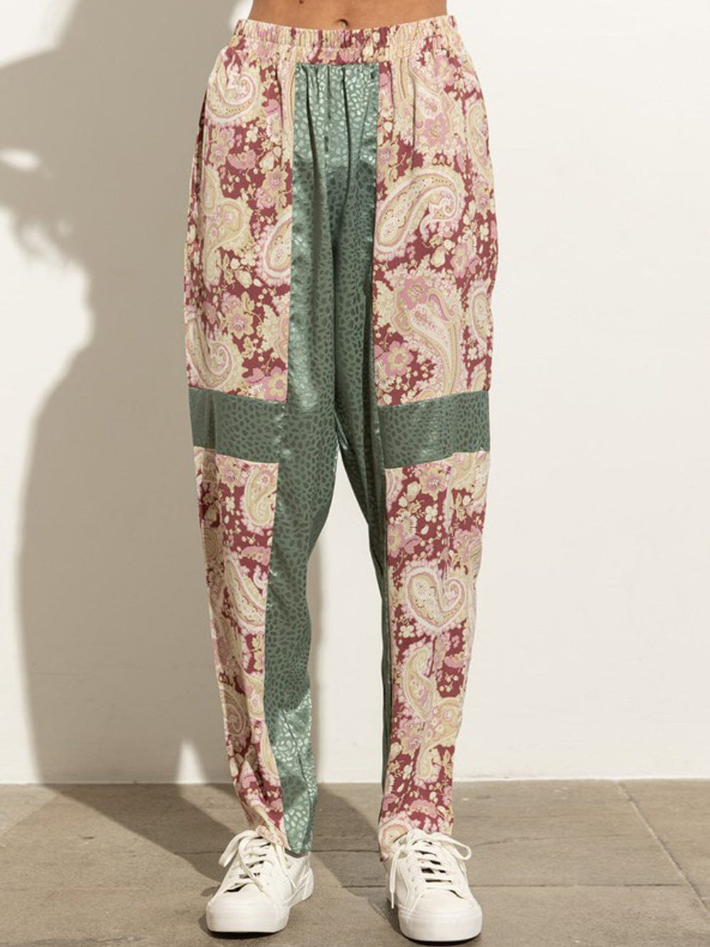 WOMEN'S MULTI PRINT ELASTIC WAIST PANTS