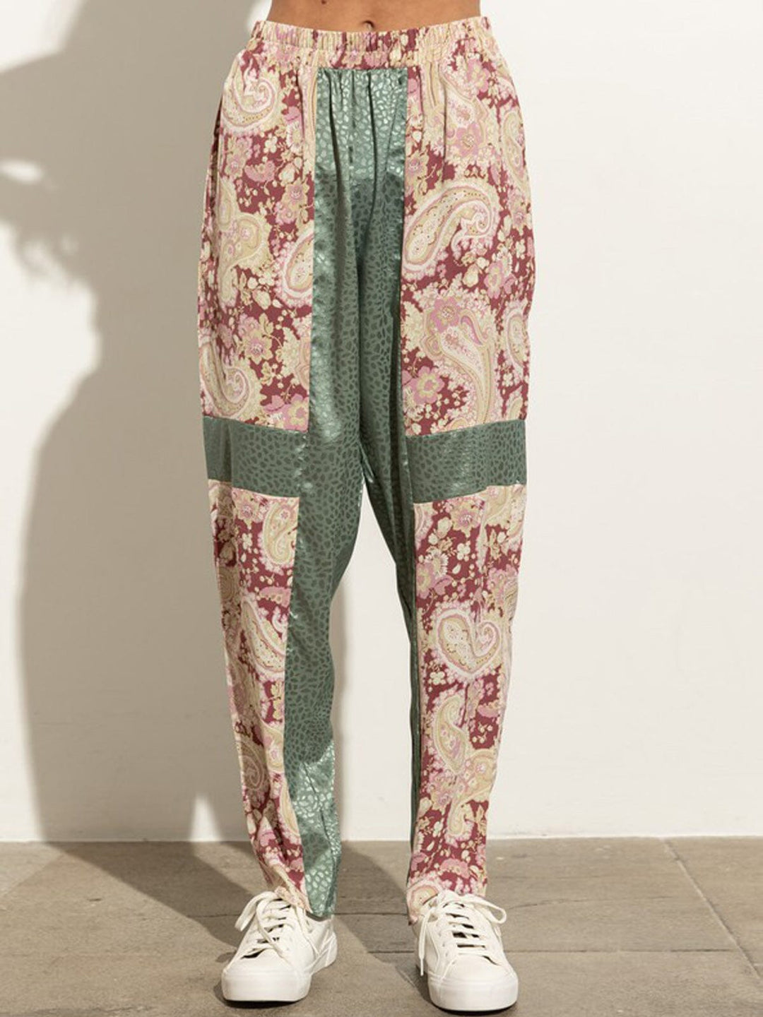 WOMEN'S MULTI PRINT ELASTIC WAIST PANTS