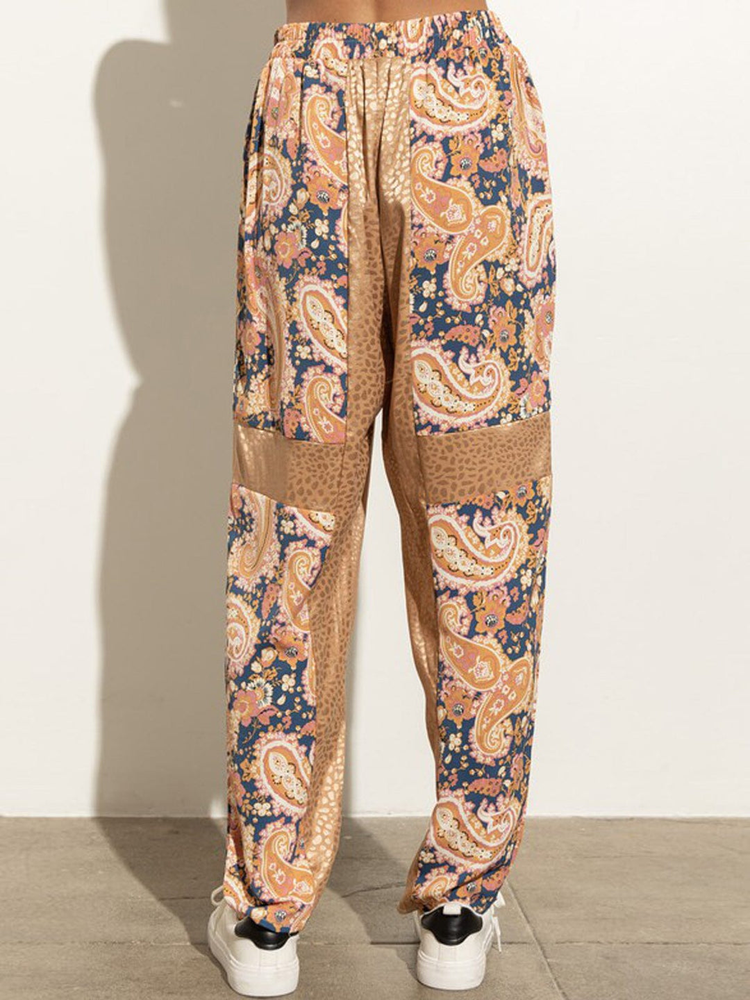 WOMEN'S MULTI PRINT ELASTIC WAIST PANTS