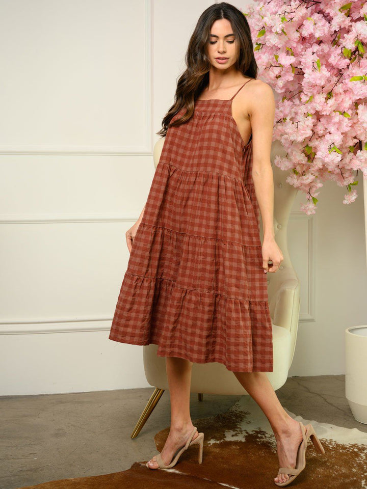 WOMEN'S PLAID RUFFLE ROMPER