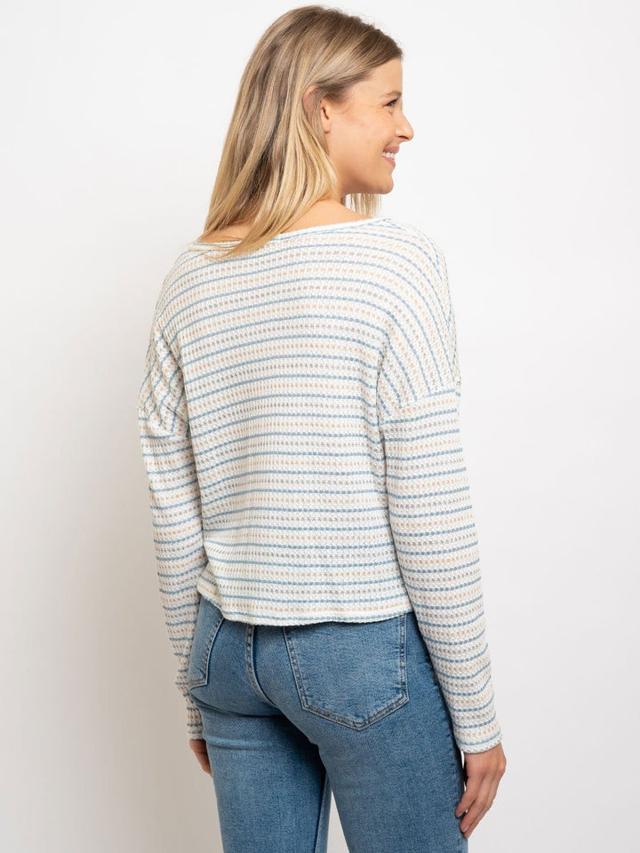 WOMEN'S V-NECK BUTTONS SWEATSHIRT TOP