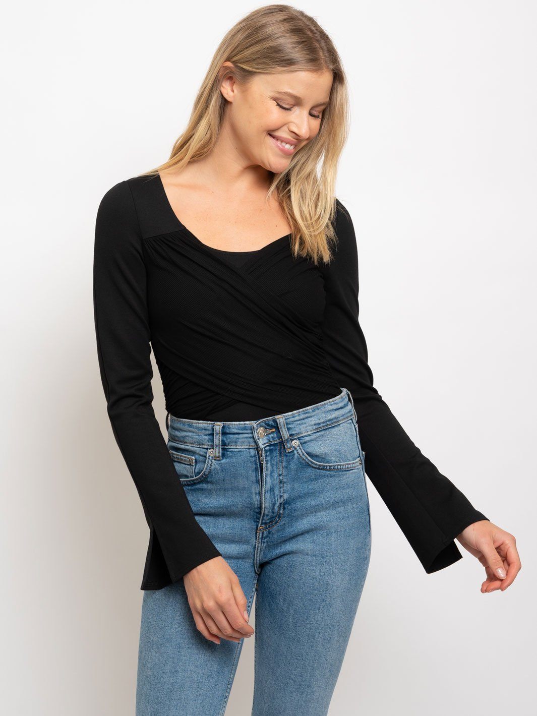 WOMEN'S WRAP FRONT DETAIL BODYSUIT
