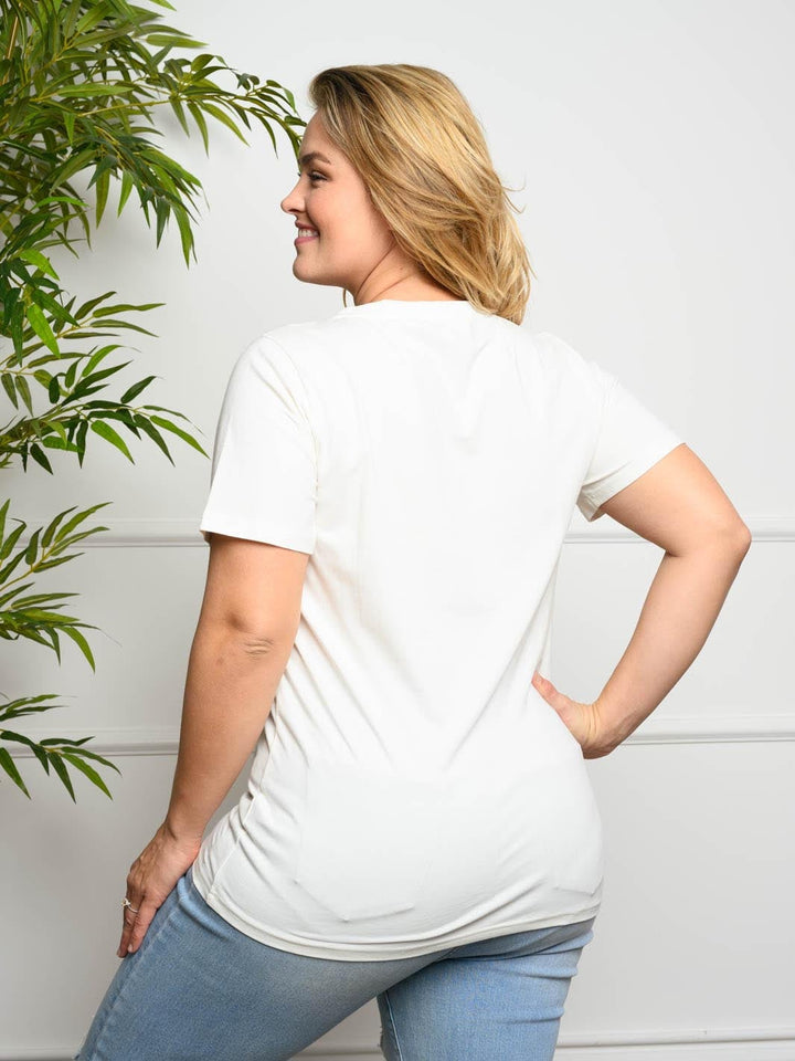 PLUS SIZE BASIC TEE GRAPHIC TOP