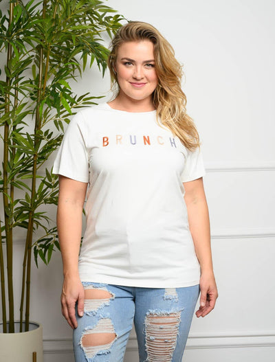 PLUS SIZE BASIC TEE GRAPHIC TOP
