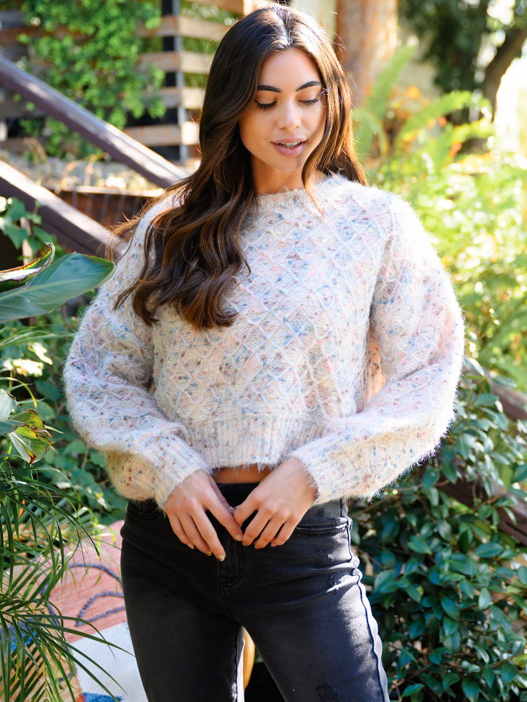 WOMEN'S LONG SLEEVE MULTI COLOR SWEATER
