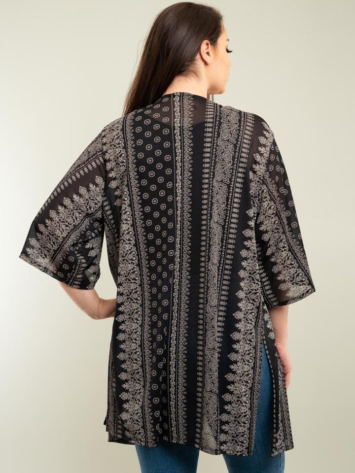 PLUS SIZE PAISLEY CARDIGAN