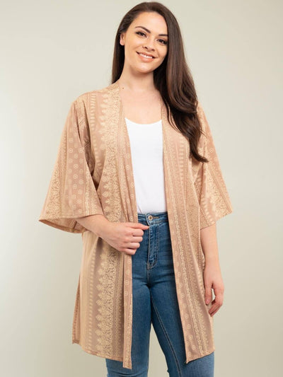 PLUS SIZE PAISLEY CARDIGAN