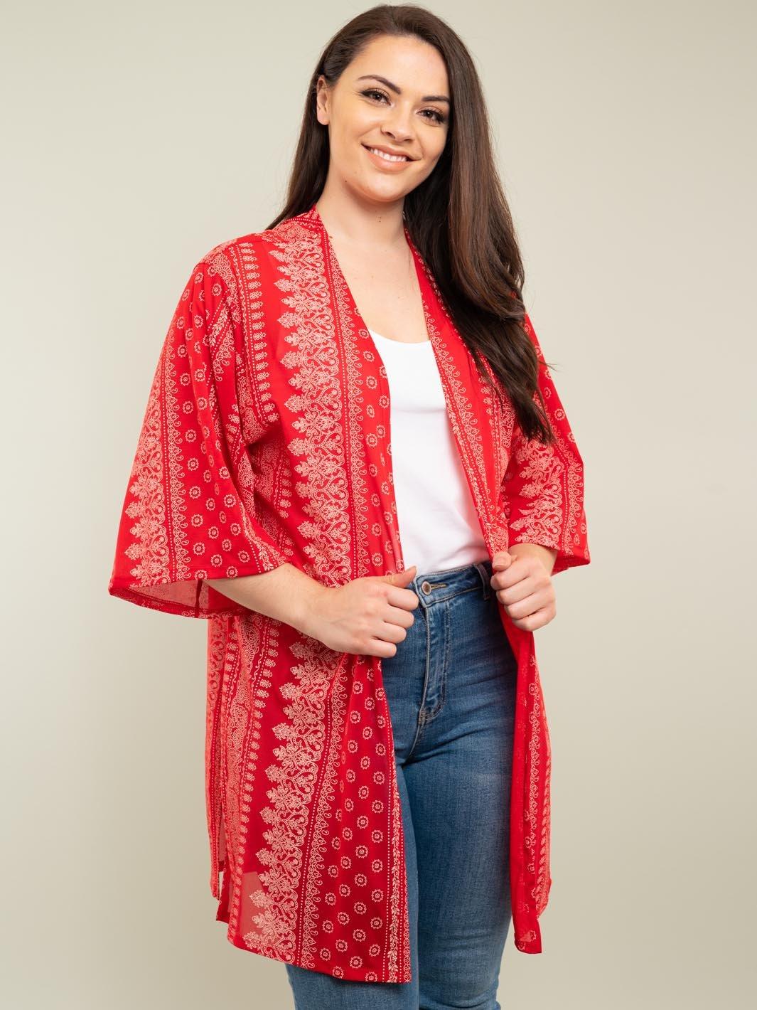 PLUS SIZE PAISLEY CARDIGAN