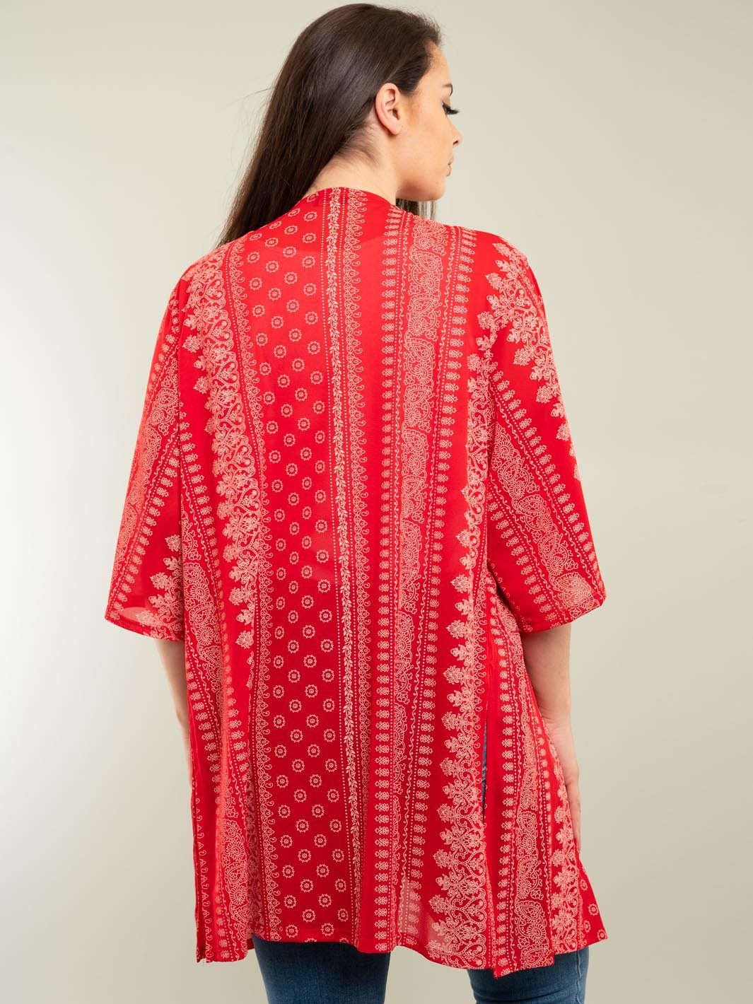 PLUS SIZE PAISLEY CARDIGAN