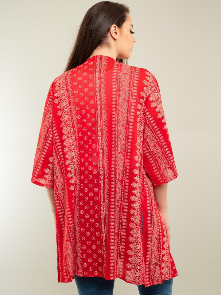 PLUS SIZE PAISLEY CARDIGAN