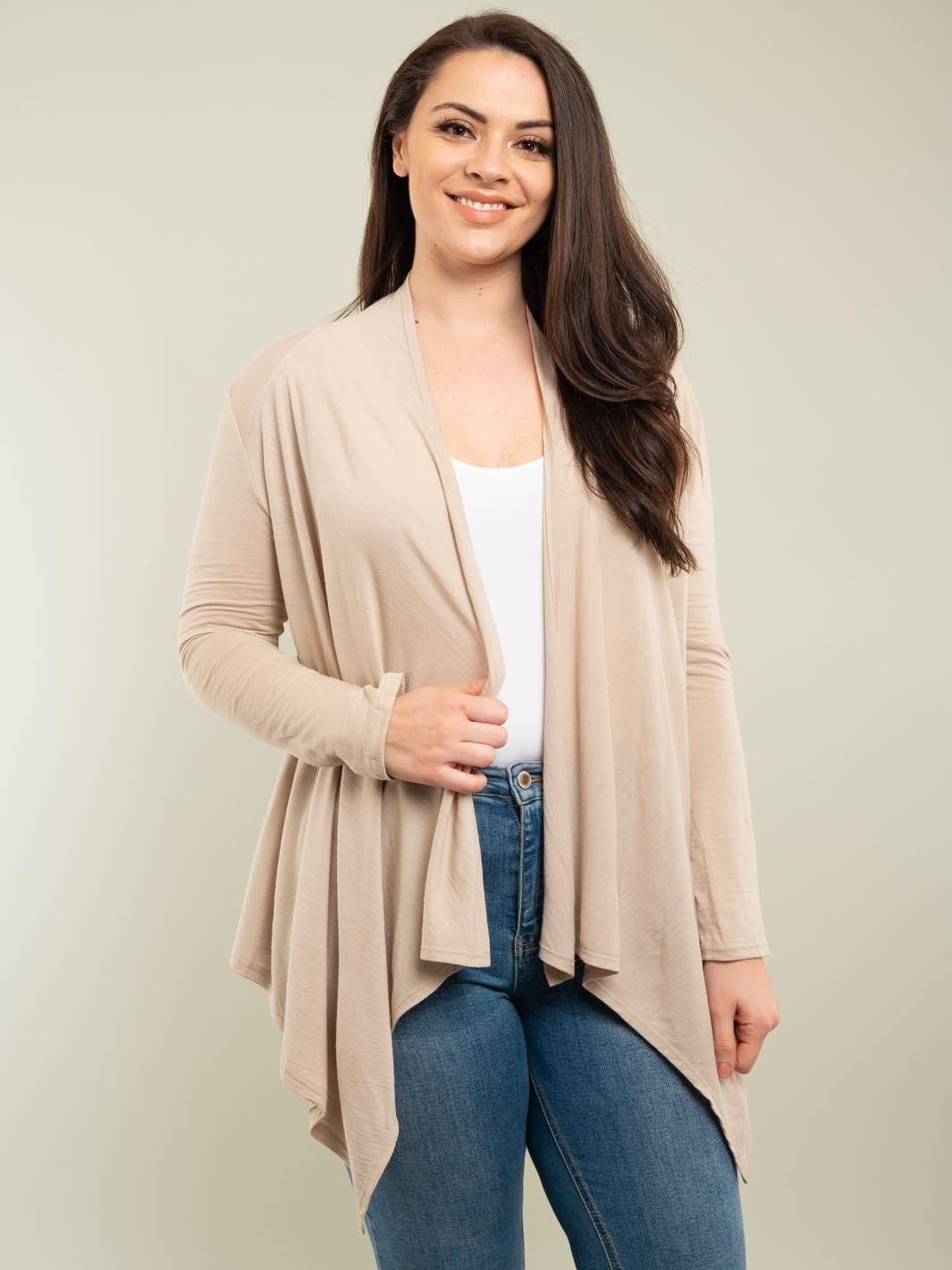 PLUS SIZE BASIC CARDIGAN