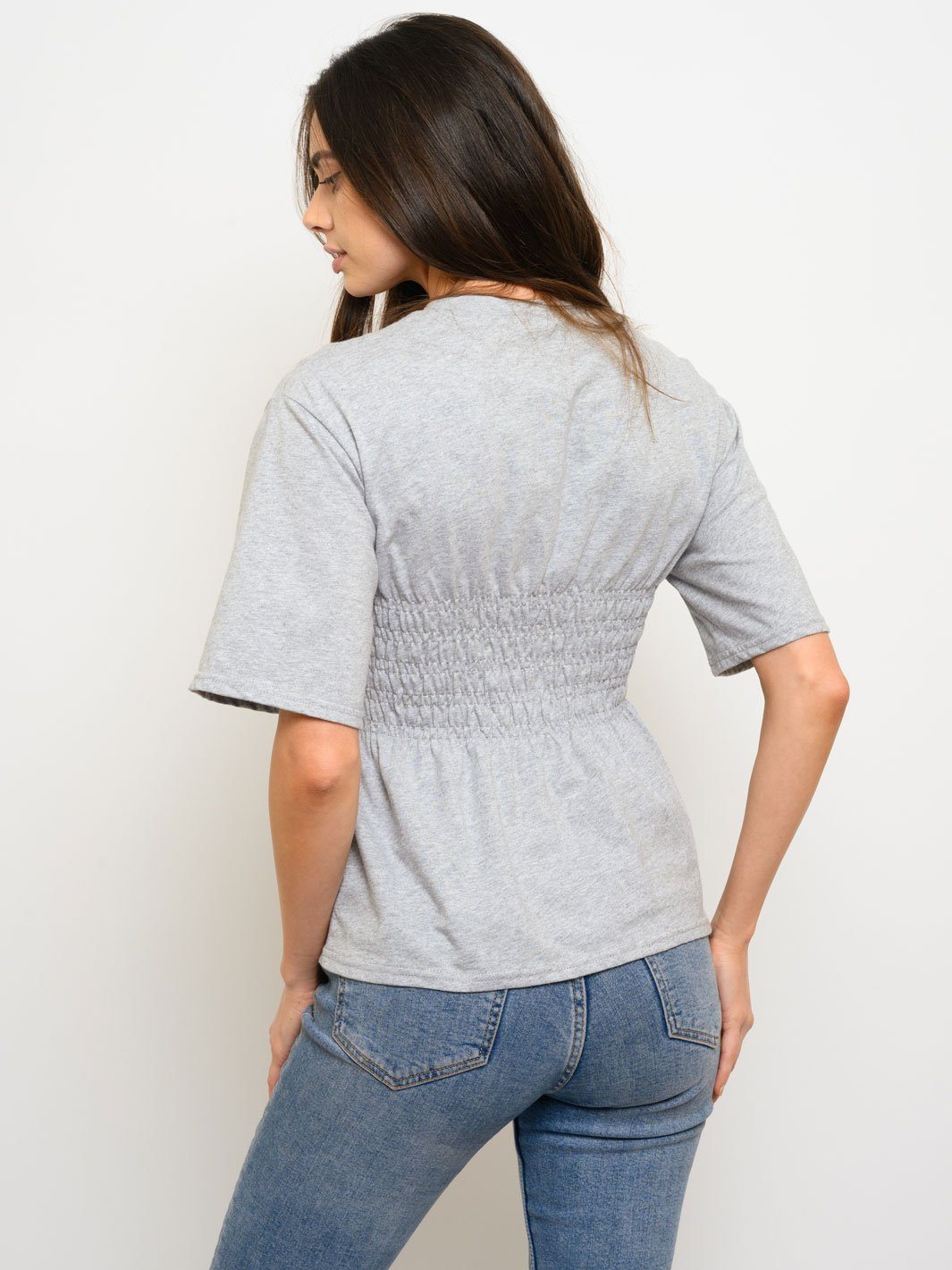 WOMEN'S SHORT SLEEVE SMOCK TOP