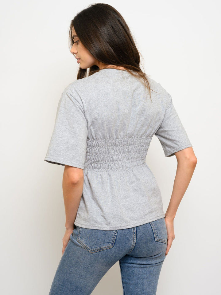 WOMEN'S SHORT SLEEVE SMOCK TOP