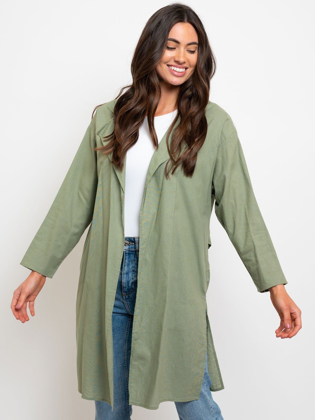 WOMEN'S LONG BASIC CARDIGAN