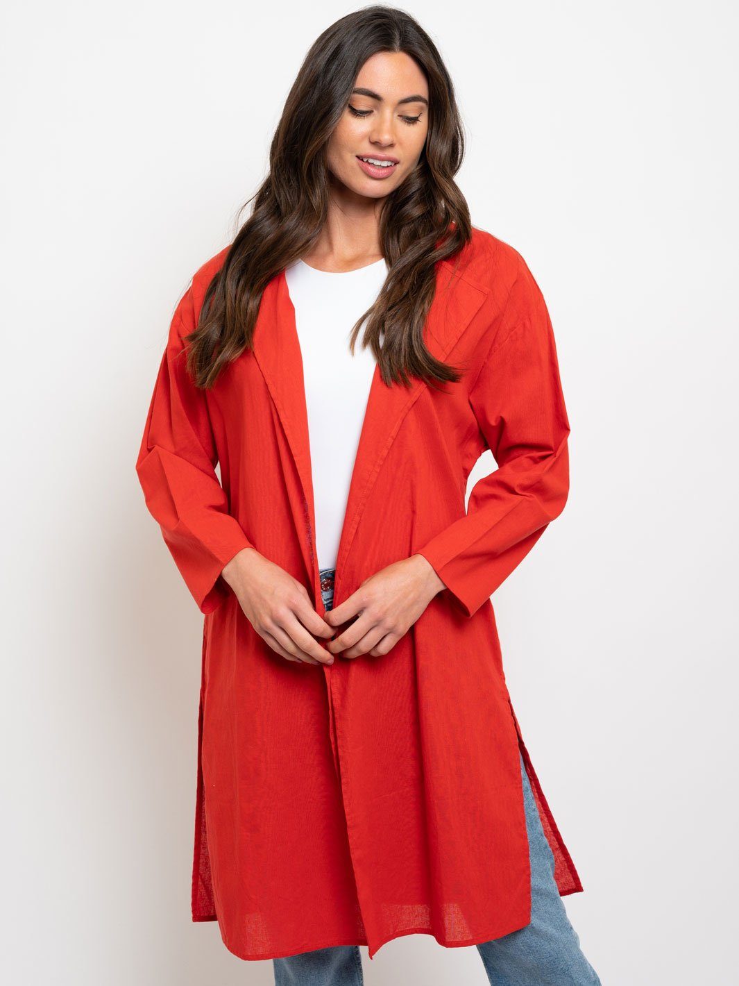 WOMEN'S LONG BASIC CARDIGAN