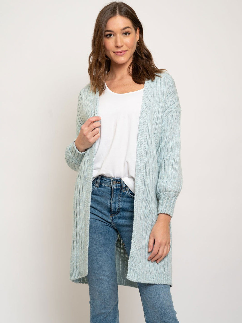 WOMEN'S KNIT LONG CARDIGAN