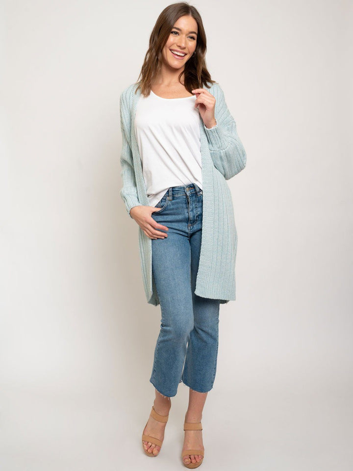 WOMEN'S KNIT LONG CARDIGAN