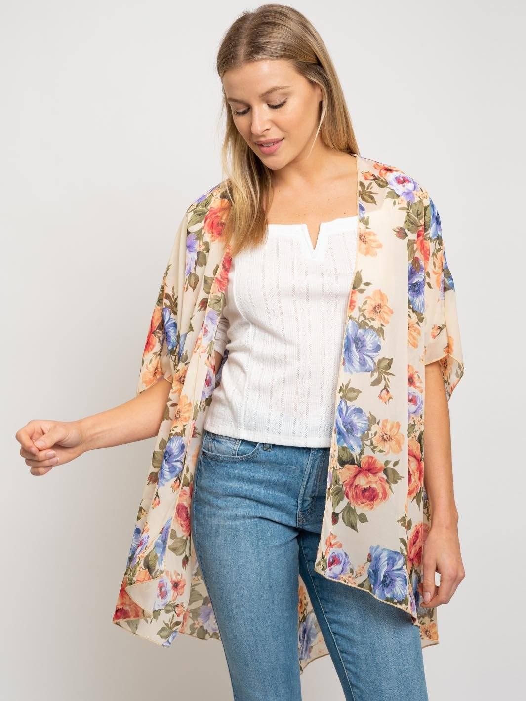 WOMEN'S FLORAL CARDIGAN
