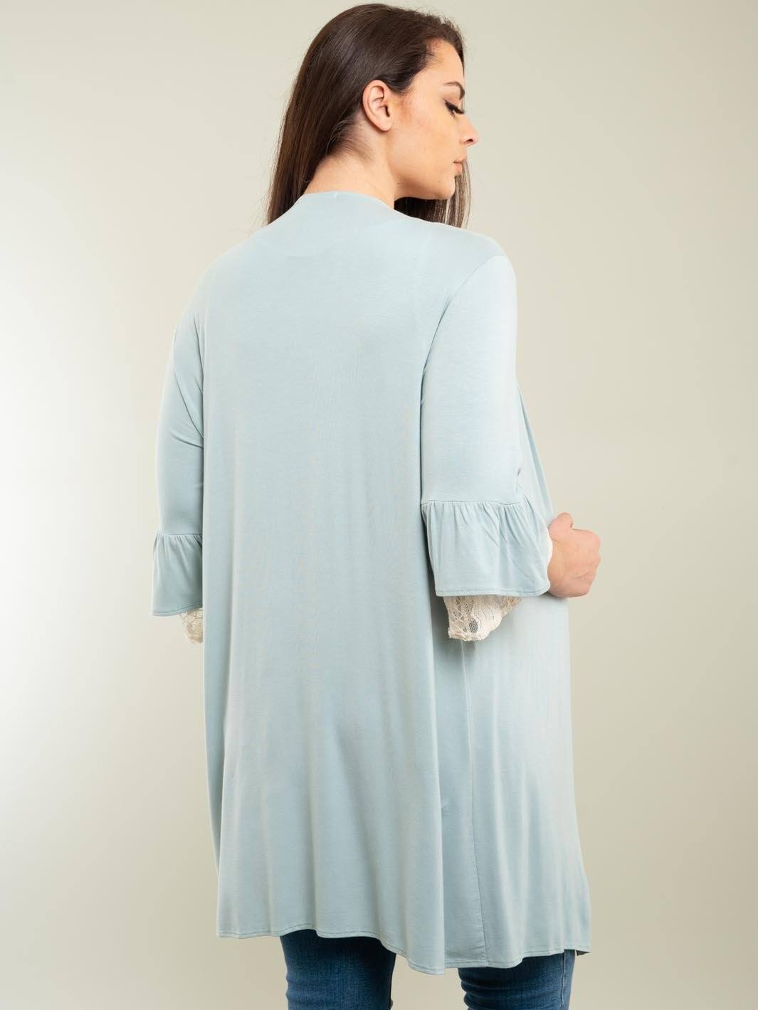 PLUS SIZE 3/4 SLEEVE CARDIGAN