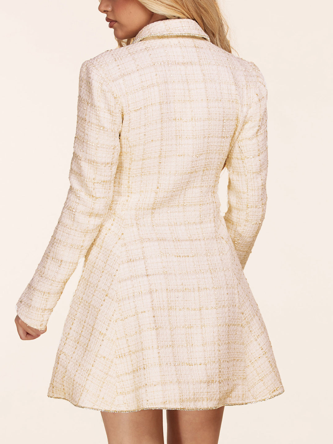 WOMEN'S LONG SLEEVE V-NECK FIT & FLARE WRAP MINI DRESS