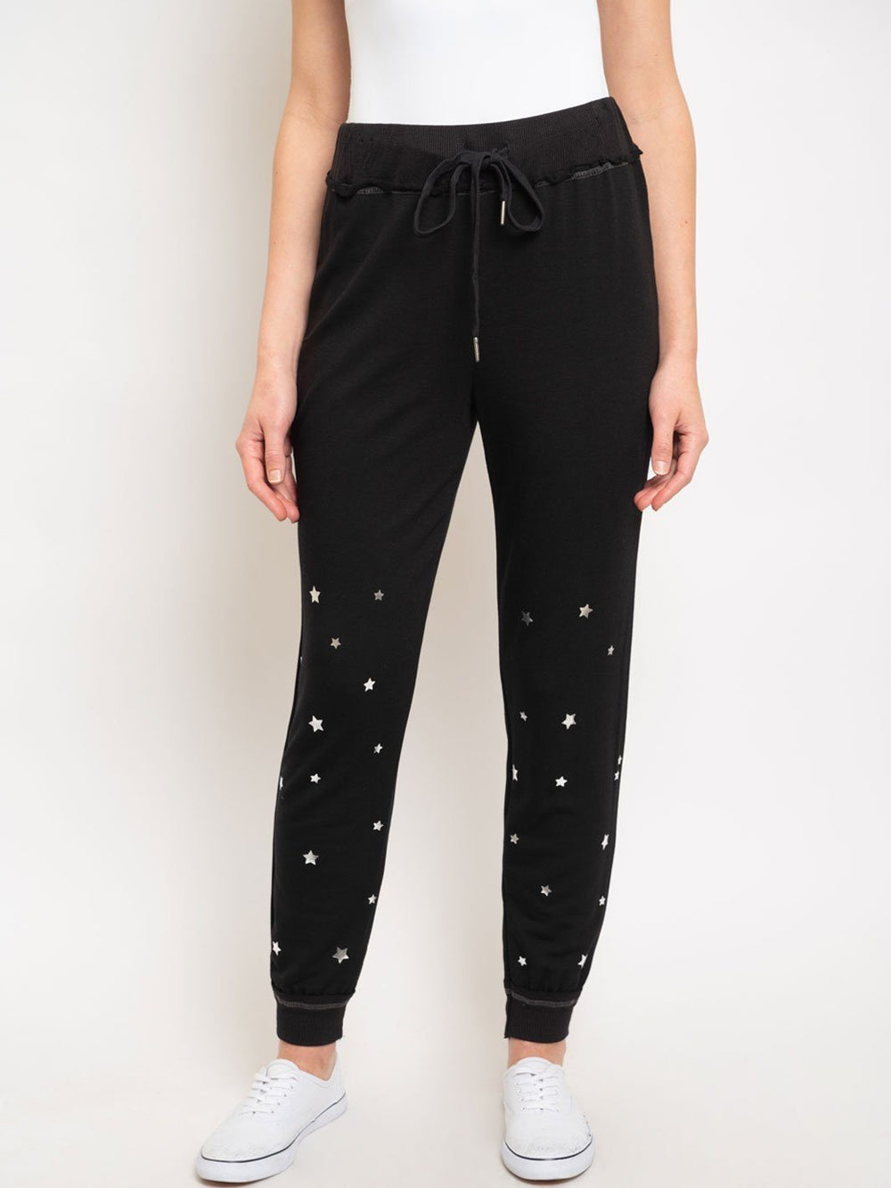 WOMEN'S BLACK STARS PRINT PANTS