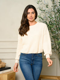 WOMEN'S LONG SLEEVE ROUND NECK SWEATER