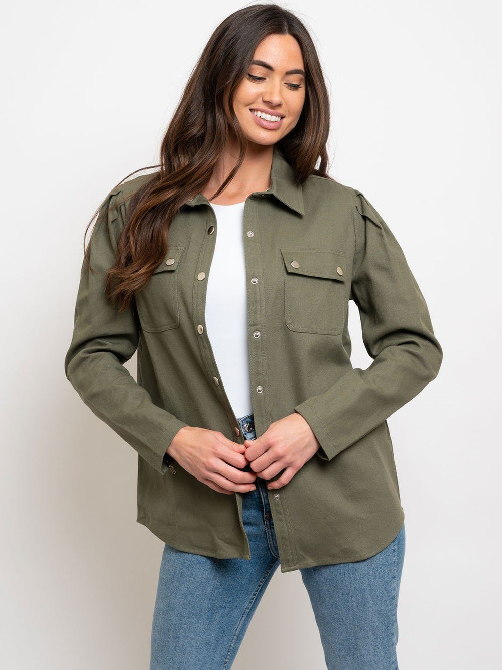 WOMEN'S DENIM UTILITY TOP