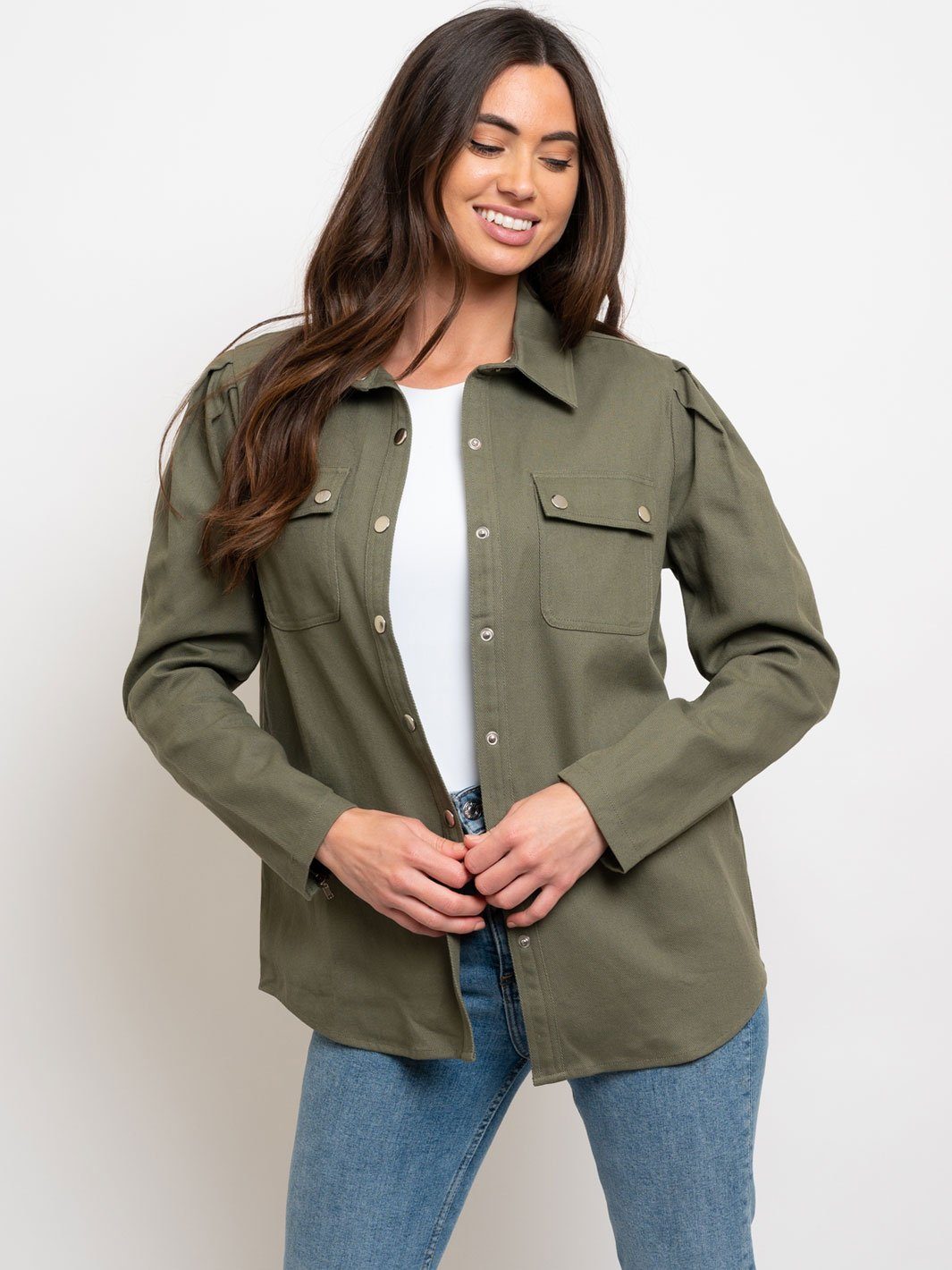 WOMEN'S DENIM UTILITY TOP