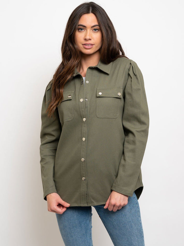WOMEN'S DENIM UTILITY TOP