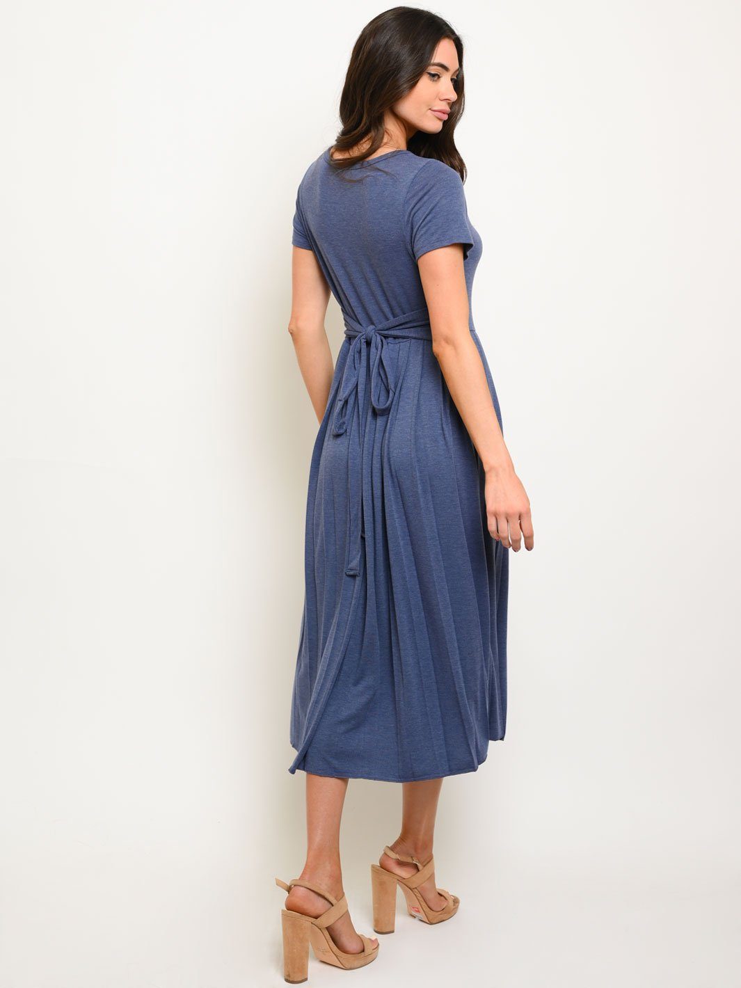 WOMEN'S KNIT BACK KNOT MAXI DRESS