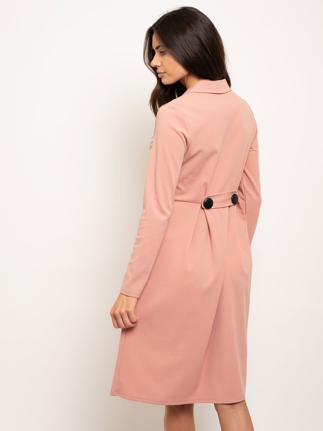 WOMEN'S LONG SLEEVE BUTTONS DETAIL DRESS