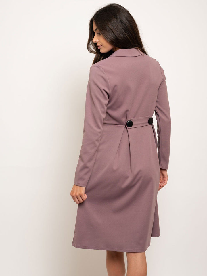 WOMEN'S LONG SLEEVE BUTTONS DETAIL DRESS