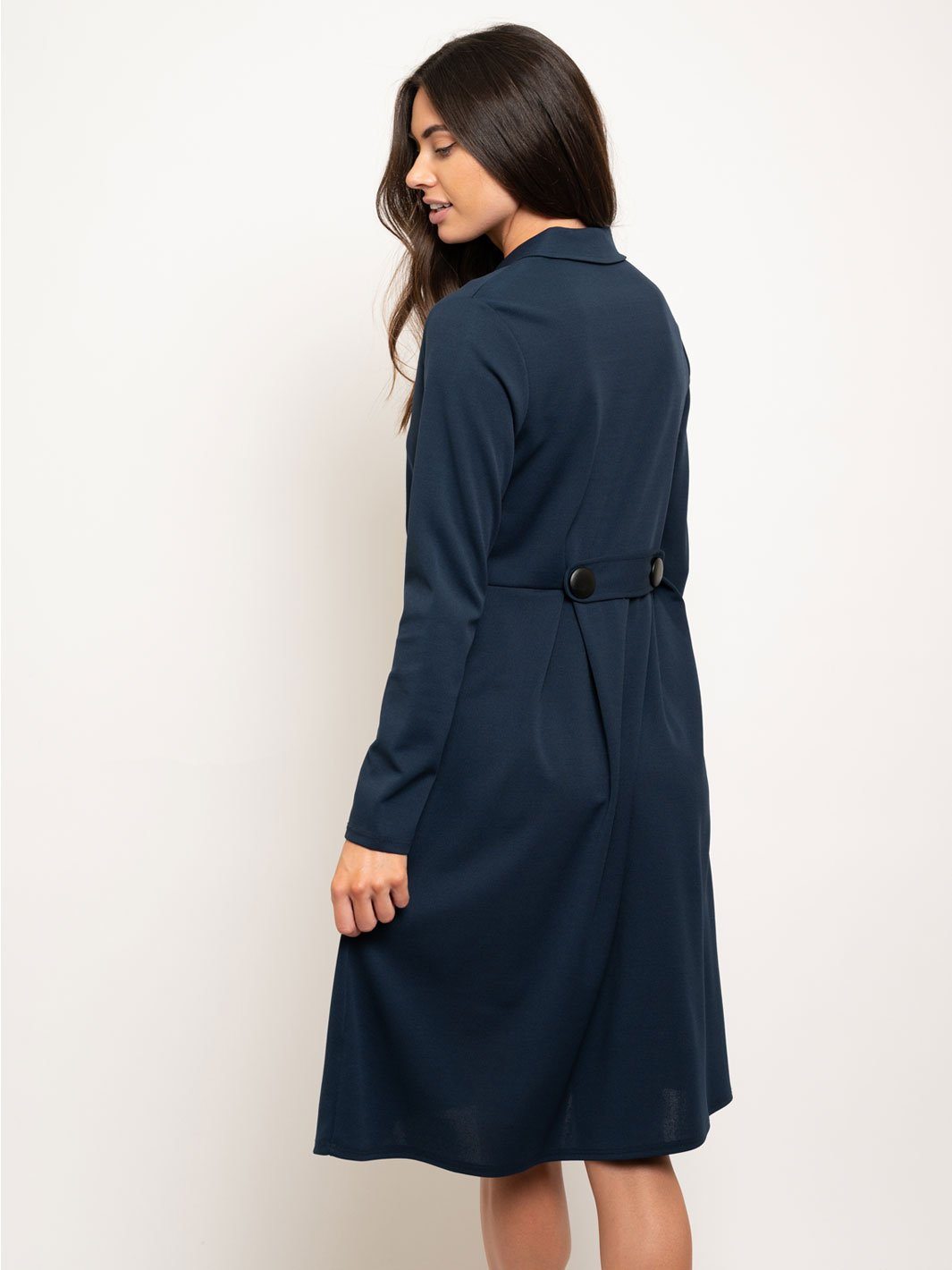 WOMEN'S LONG SLEEVE BUTTONS DETAIL DRESS