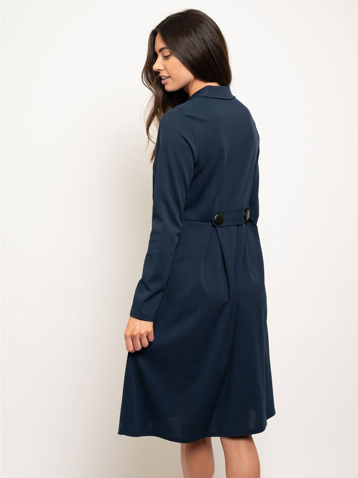 WOMEN'S LONG SLEEVE BUTTONS DETAIL DRESS