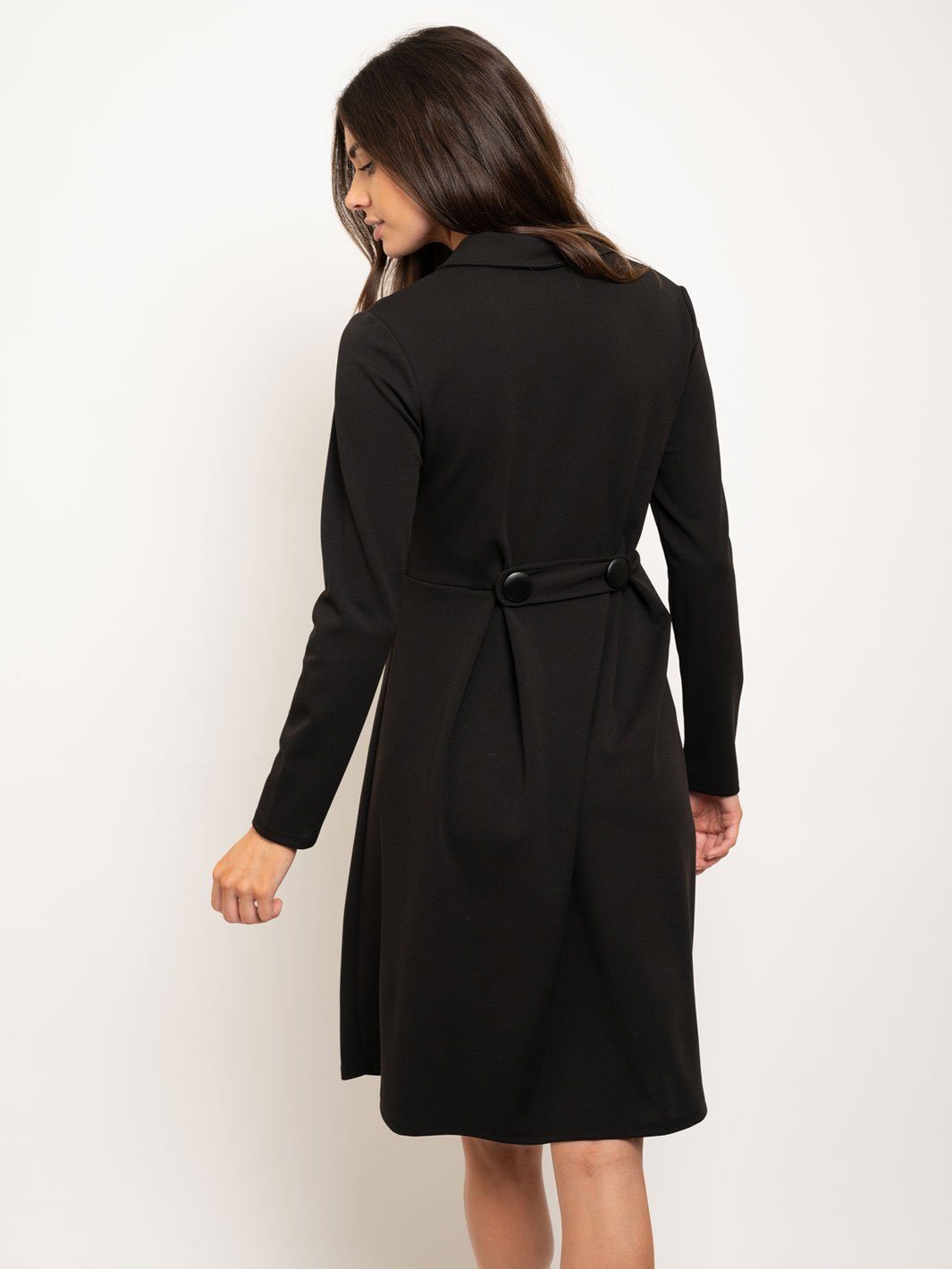 WOMEN'S LONG SLEEVE BUTTONS DETAIL DRESS