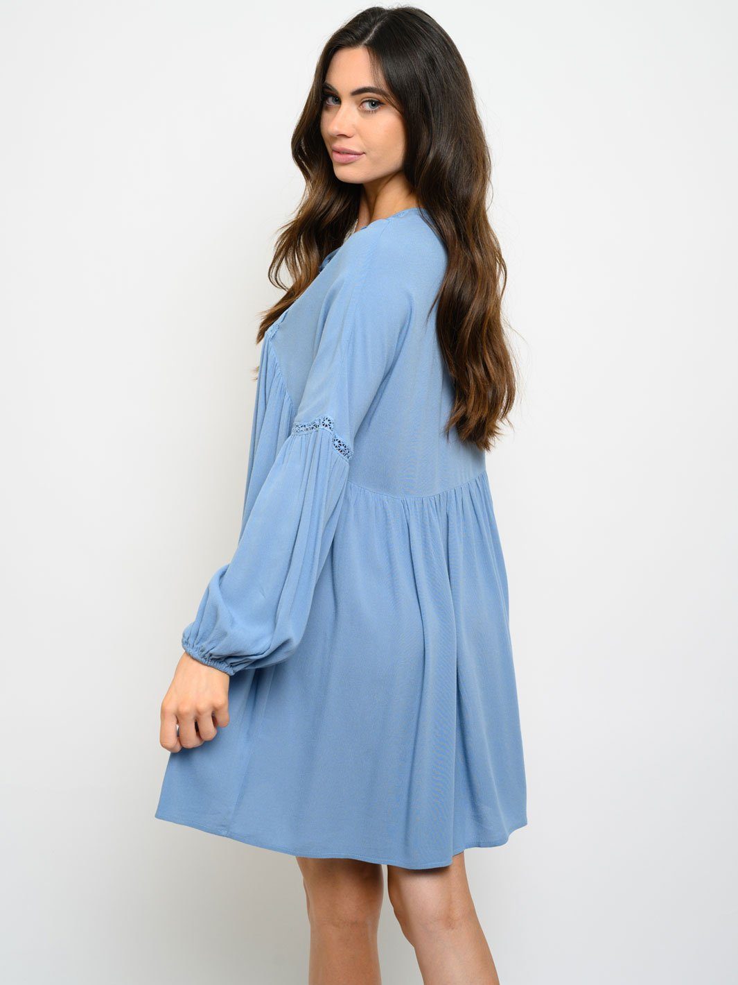 WOMEN'S LONG SLEEVE TUNIC MINI DRESS
