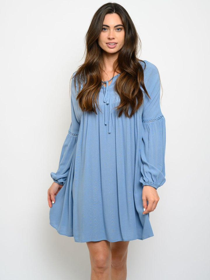 WOMEN'S LONG SLEEVE TUNIC MINI DRESS