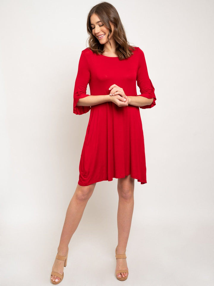 WOMEN'S TUNIC 3/4 SLEEVE DRESS