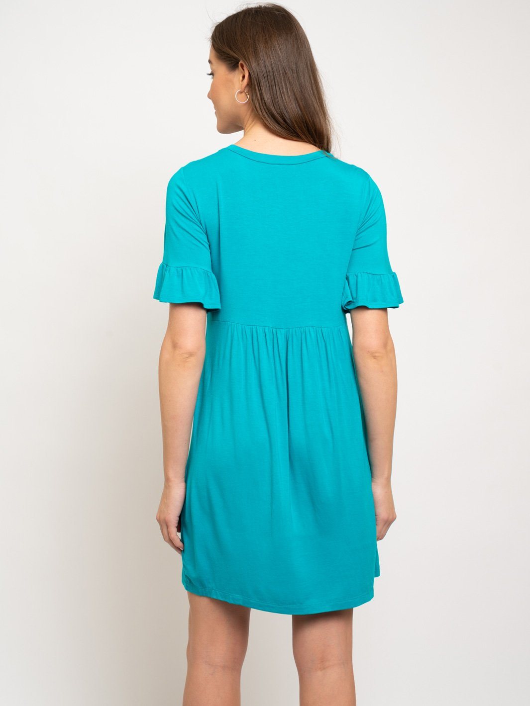 WOMEN'S TUNIC RUFFLE SLEEVE DRESS