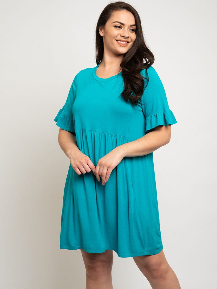 PLUS SIZE TUNIC RUFFLE DRESS