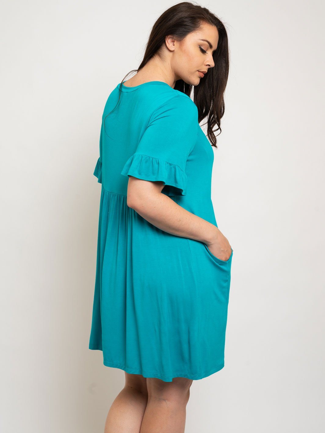 PLUS SIZE TUNIC RUFFLE DRESS