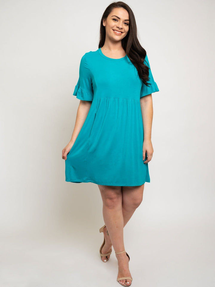 PLUS SIZE TUNIC RUFFLE DRESS