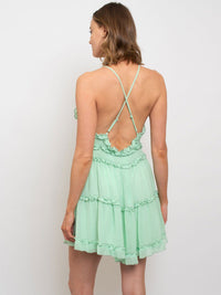 WOMEN'S RUFFLED HALTER NECK MINI DRESS