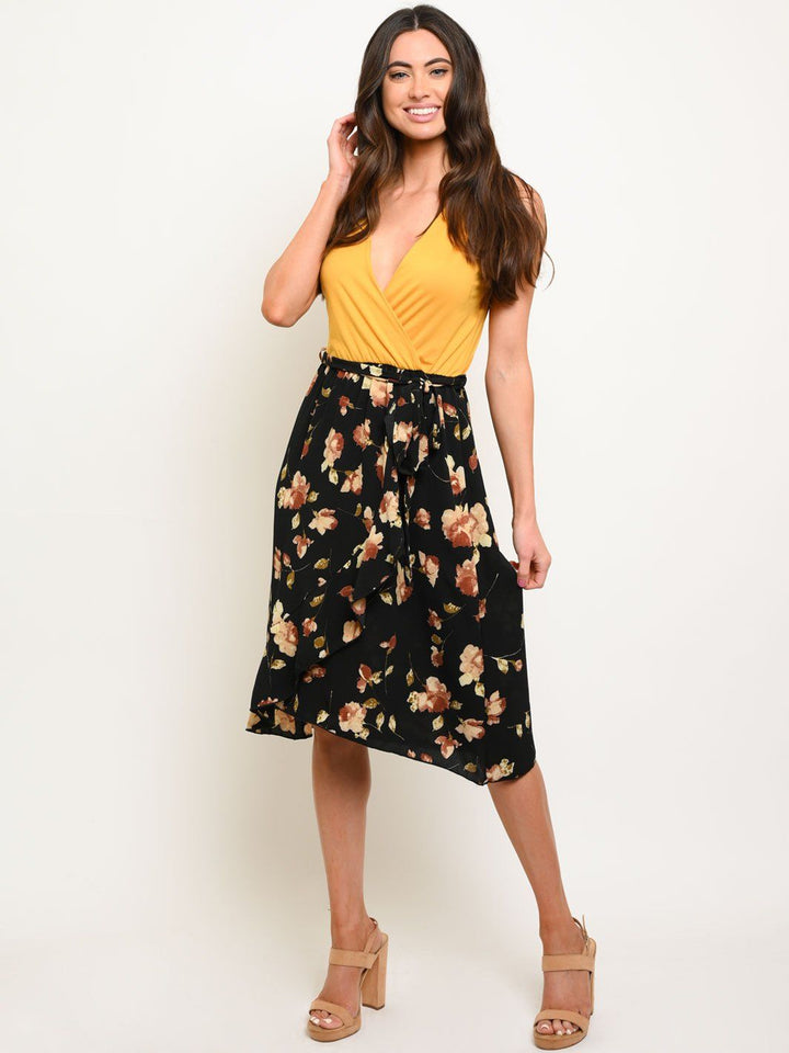 WOMEN'S FLORAL KOSHIBO MIDI DRESS